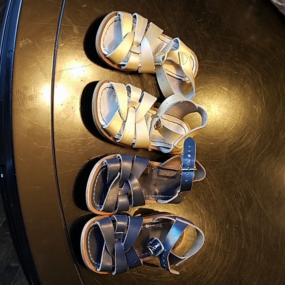 2 pair toddler saltwater sandals, 9T